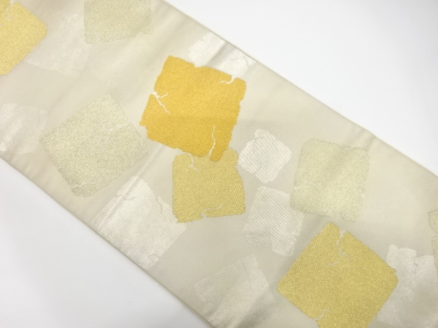 アンティーク　破れ色紙模様織り出し袋帯（材料）